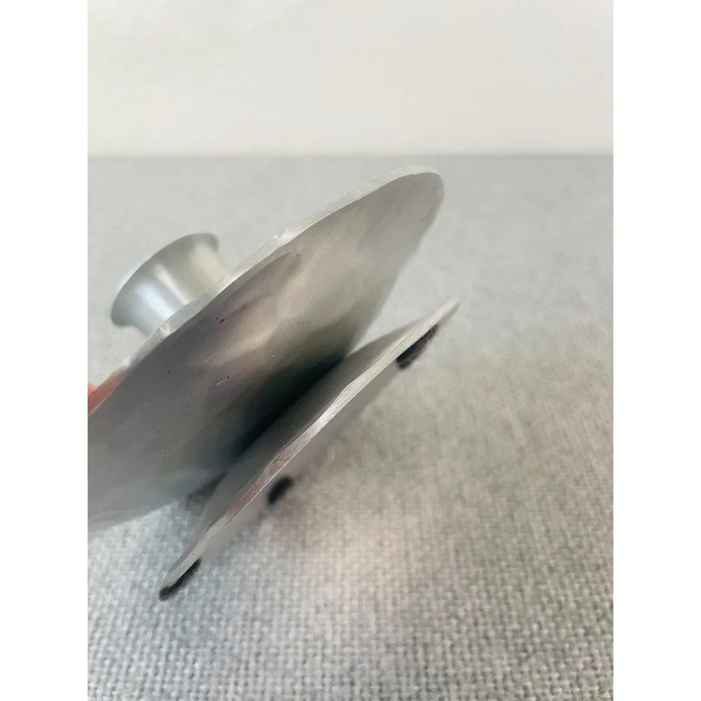 Wendell August Forge Handmade Aluminum Rose Floral Candle Holder Footed USA